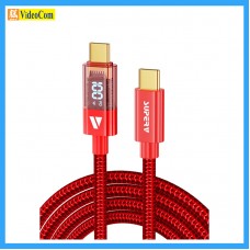 SuperV RT4-100-RD  TYPE-C to TYPE-C 1M PD100W LED 數字顯示 十字編織線材  (RED)